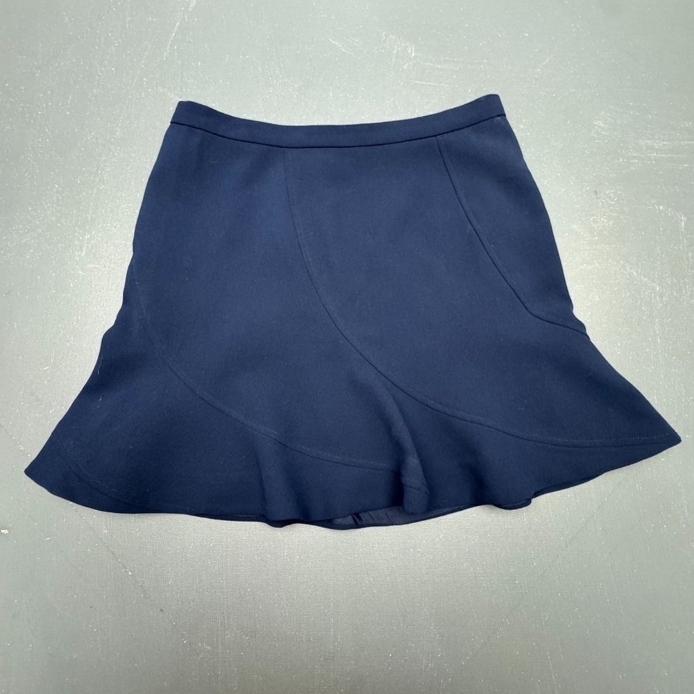 J.Crew Flutter Flare Skirt Women's 6 Blue Mini Casual Asymmetric Hem Classic